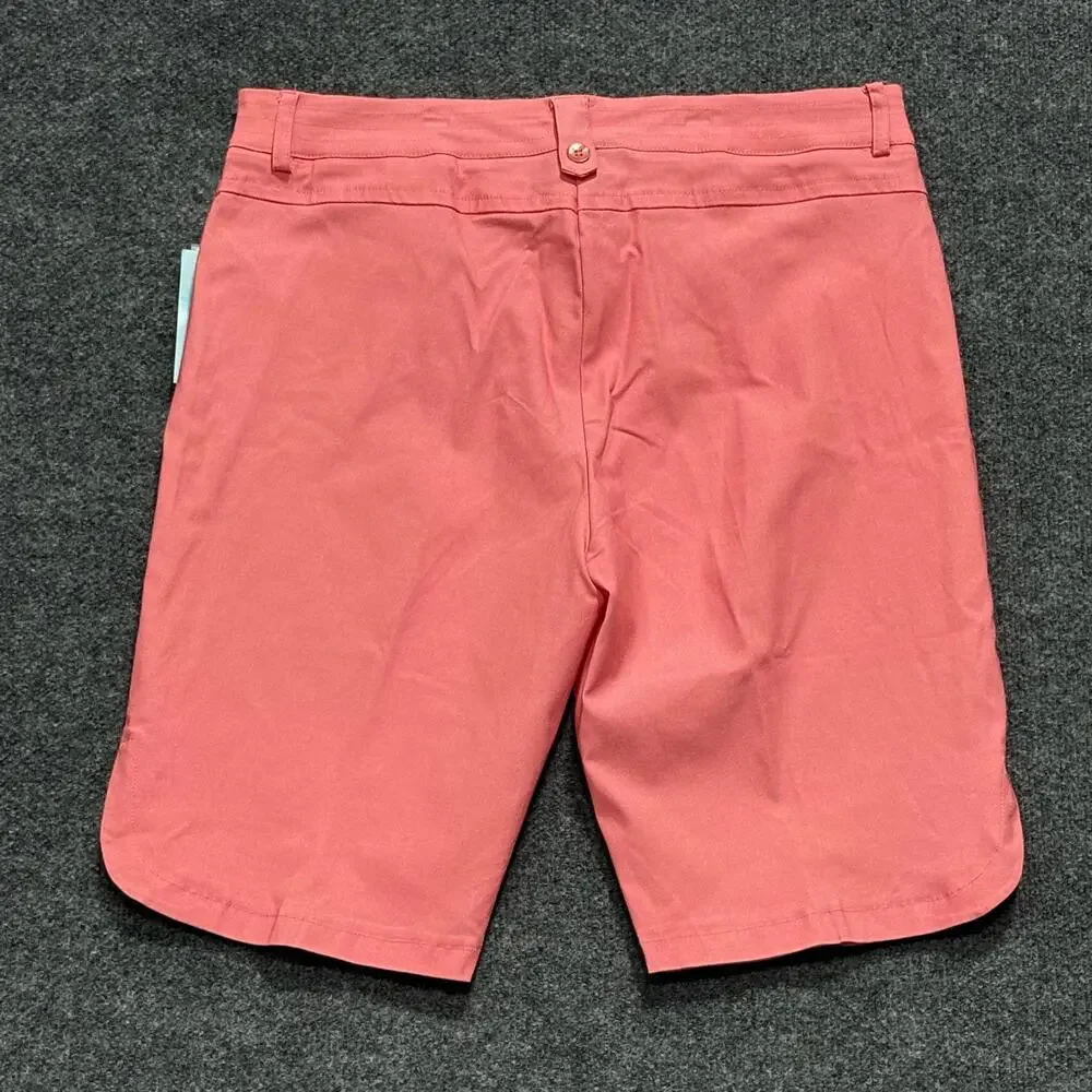 Anthony's Shorts Womens 16 Pink Coral Reef Bermuda Stretch Resort Wear Casual